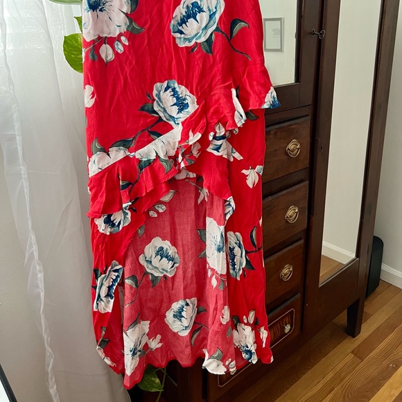NWT red floral shirt + skirt set - Picture 3 of 5